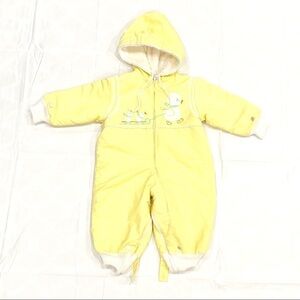 Vintage Tiny Tots Yellow Ducky Duck Toddler Snow Suit